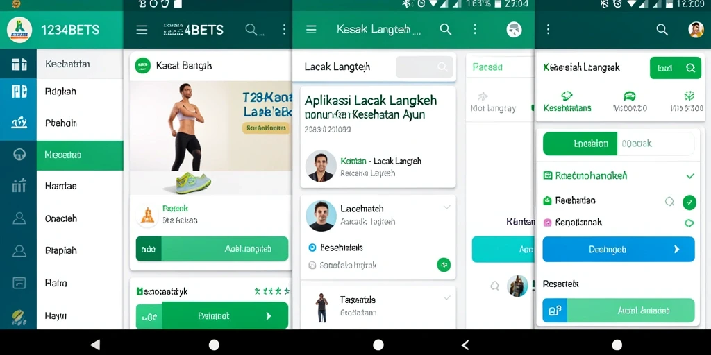 Antarmuka utama aplikasi Lacak Langkah 1234BETS.