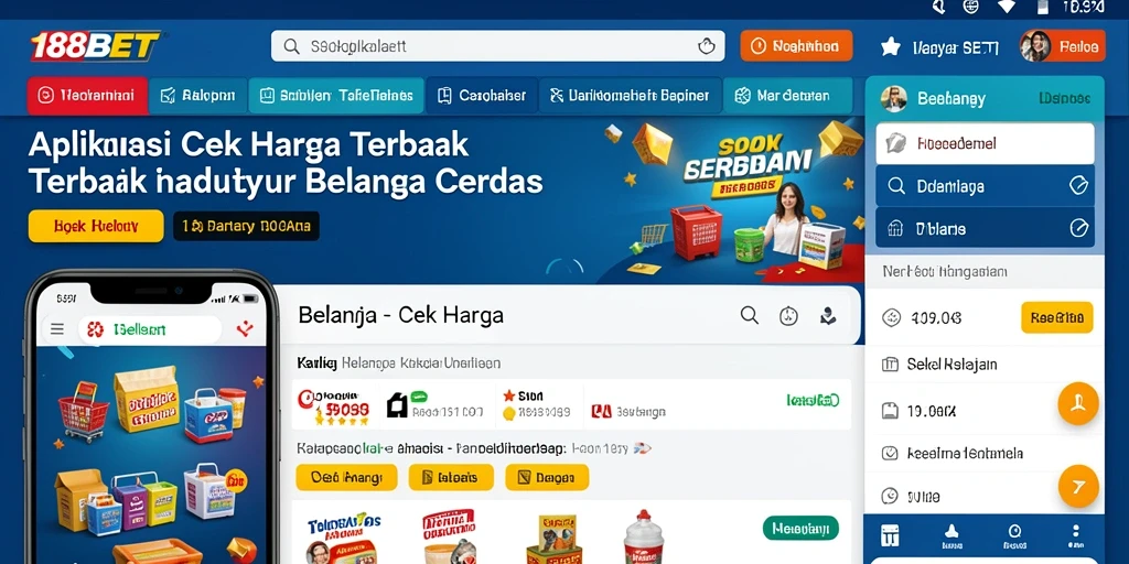 Tampilan antarmuka aplikasi Cek Harga 188BET yang modern dan user-friendly.