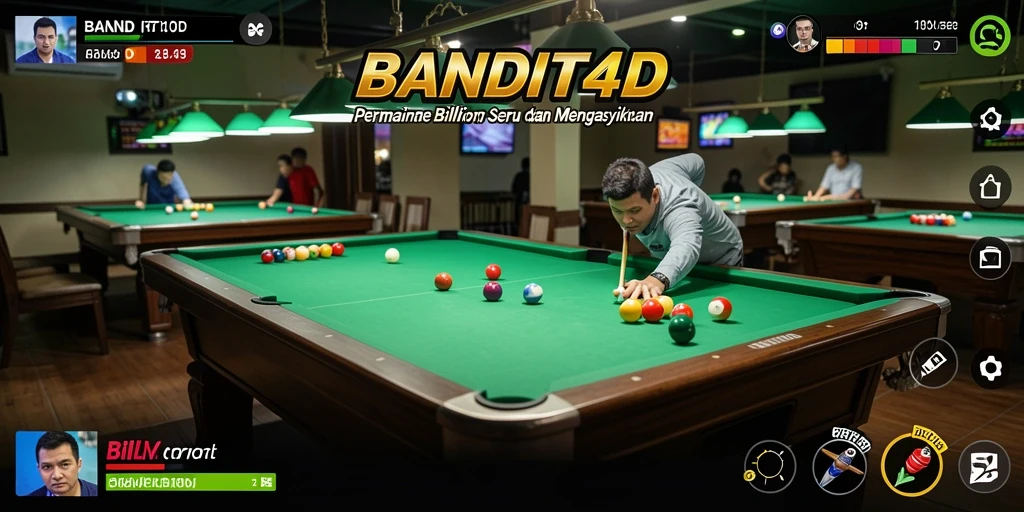 Tampilan antarmuka permainan Billiard BANDIT4D yang menarik.