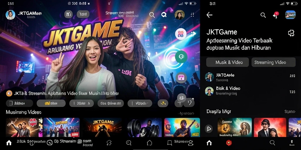 Antarmuka utama <strong>JKTGAME</strong> yang menampilkan video streaming.
