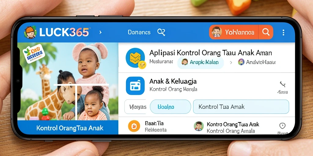 Antarmuka LUCK365 yang ramah pengguna dengan fitur kontrol orang tua yang lengkap.