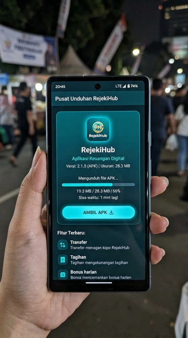 Tampilan halaman APK rejekihub