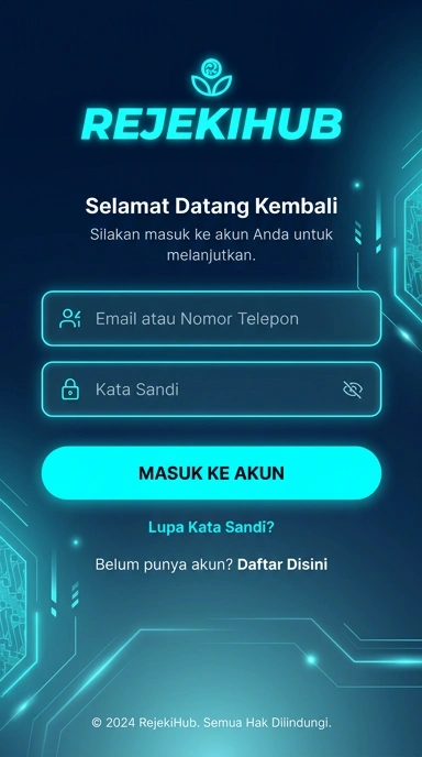 Tampilan halaman login rejekihub